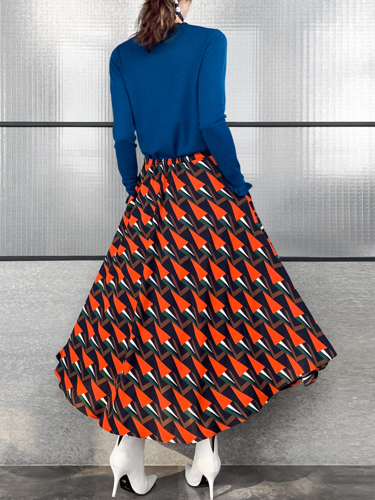 驚喜促銷!藍色扇貝領撞色飾邊羊絨羊毛混紡毛衣