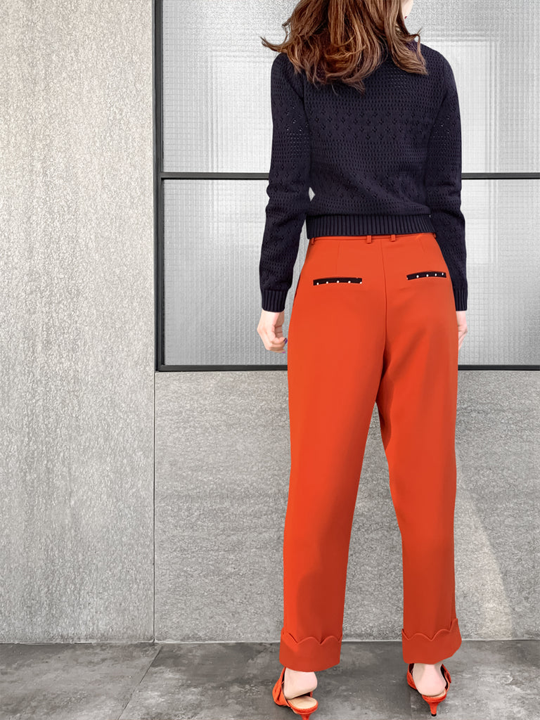 Last Chance! Purplish Grey Mixed Stitches Cotton Blend Crop Sweater