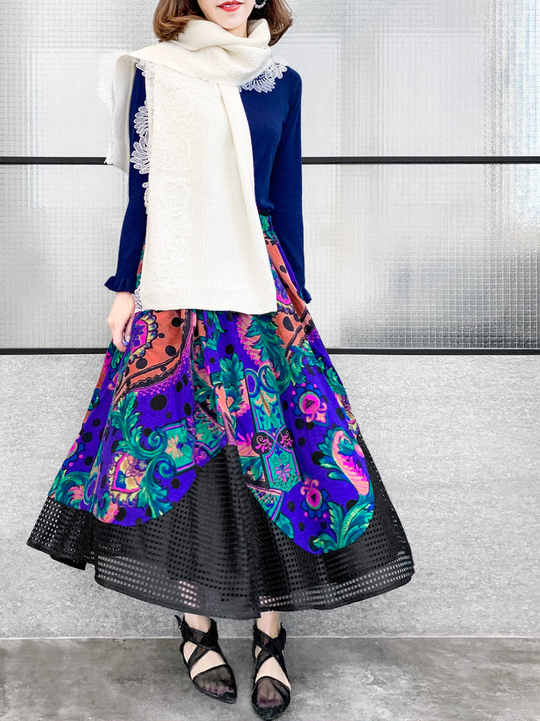 Surprise Sale! Ivory Embroidery Lace Trims Pure Luxe Cashmere Wrap