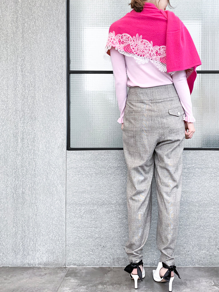 Surprise Sale! Fuchsia Embroidery Lace Trims Pure Luxe Cashmere Wrap