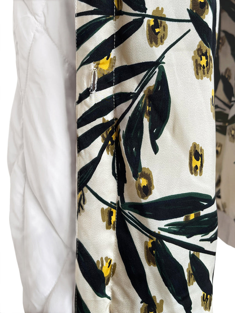 Surprise Sale! Platinum White Frill Shoulder Longline Quilted Down Vest