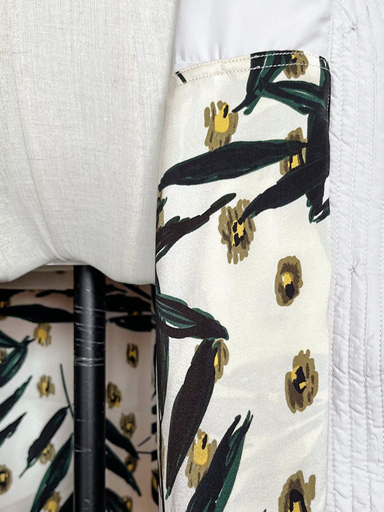 Surprise Sale! Platinum White Frill Shoulder Longline Quilted Down Vest