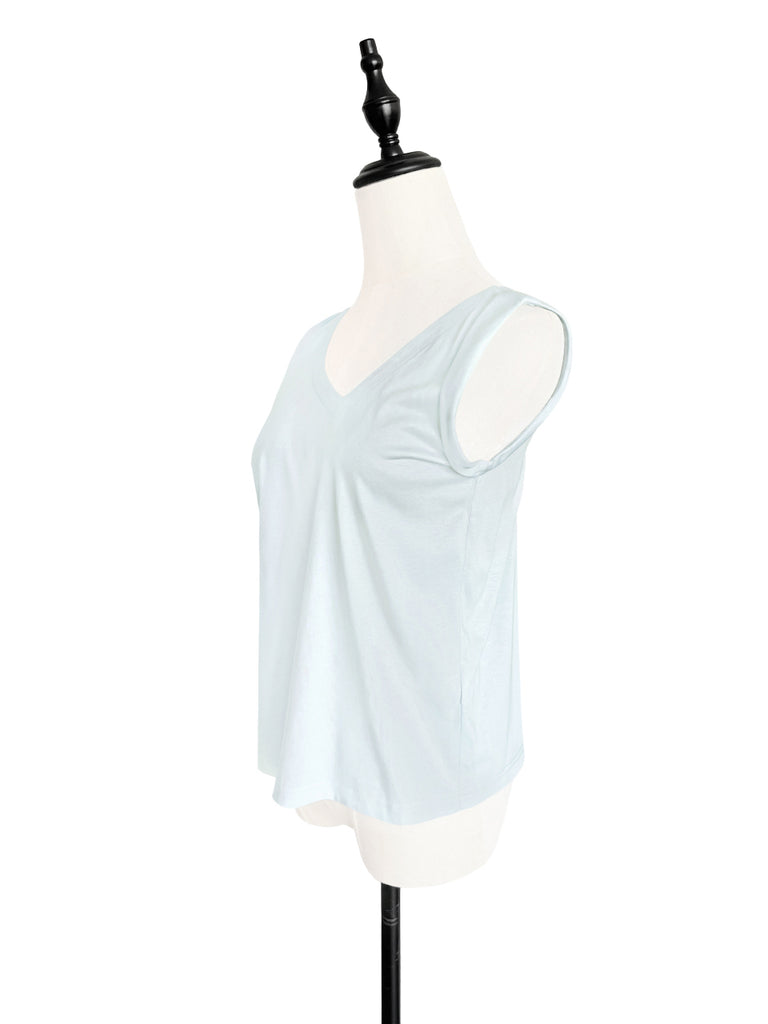 SPECIAL! Pale Blue Asymmetric Neck Roll Sleeve Tee