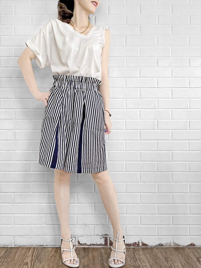 SPECIAL! White Asymmetric Neck Roll Sleeve Tee