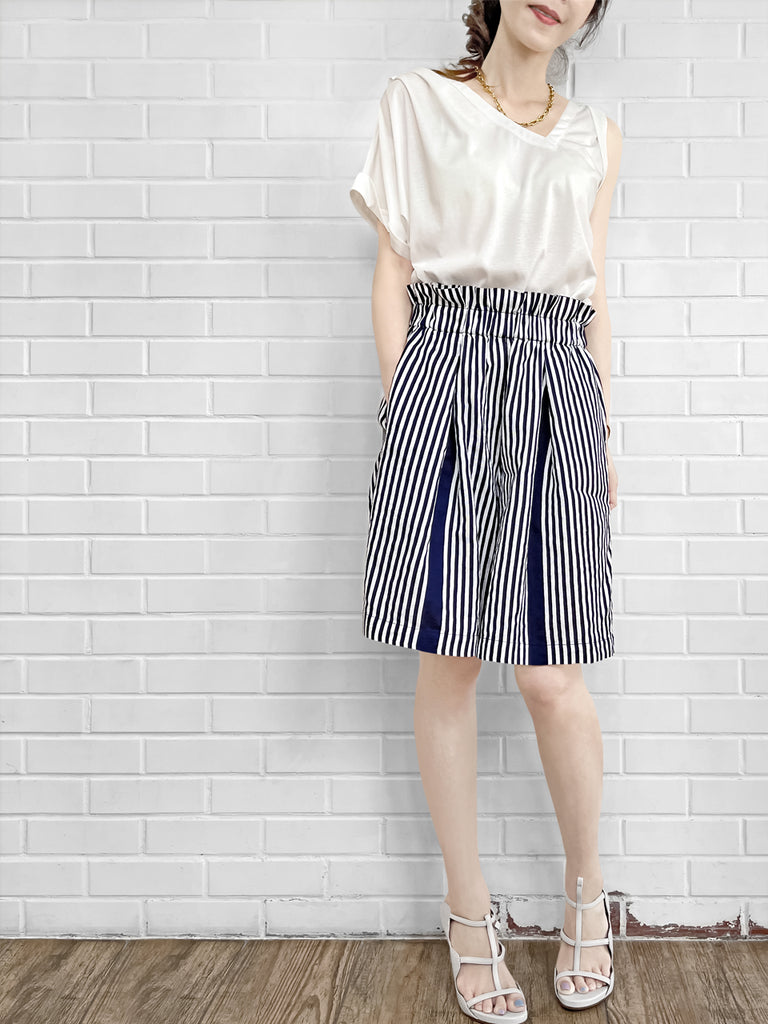 SPECIAL! White Asymmetric Neck Roll Sleeve Tee