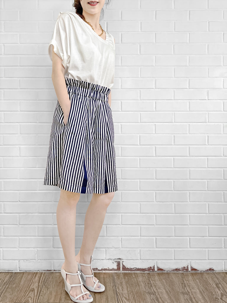 SPECIAL! White Asymmetric Neck Roll Sleeve Tee