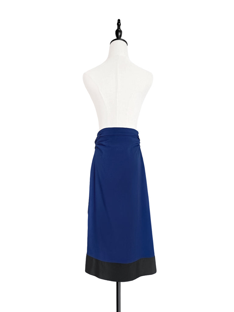 驚喜促銷!電藍色不對稱垂墜紗籠中長半身裙