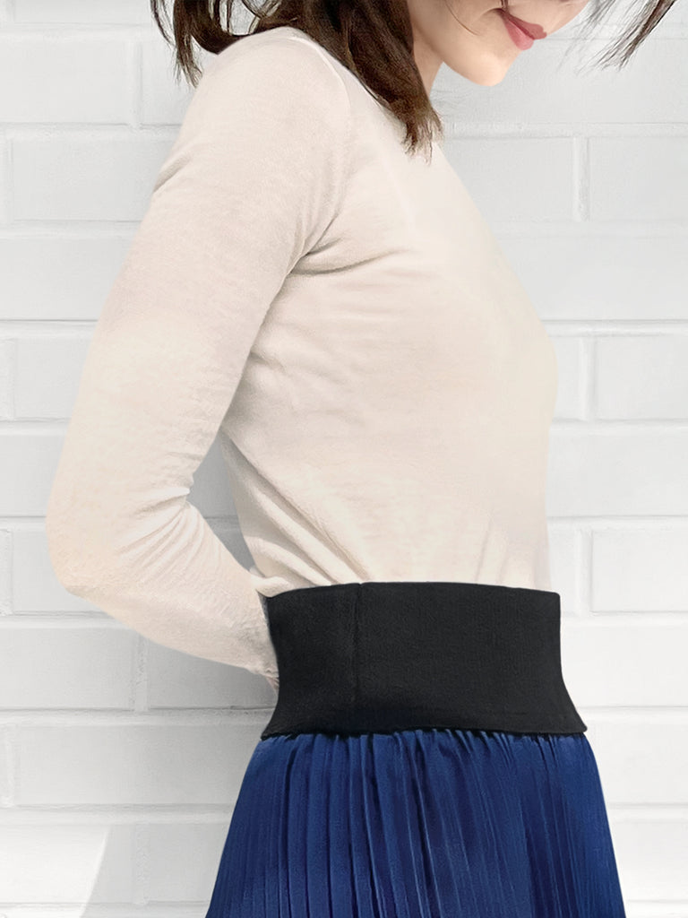 SPECIAL! Cream/ Black Contrast Trim Merino Wool Jumper
