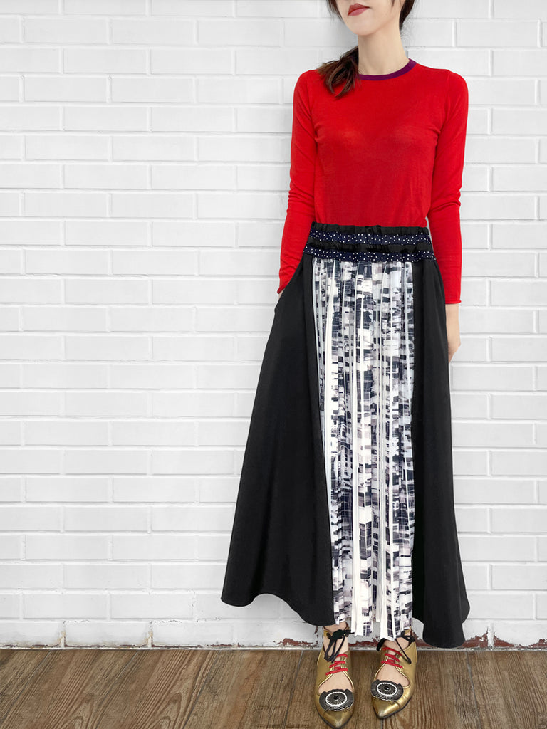 SPECIAL! Poppy Red Contrast Trim Merino Wool Jumper