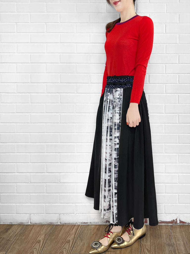 SPECIAL! Poppy Red Contrast Trim Merino Wool Jumper