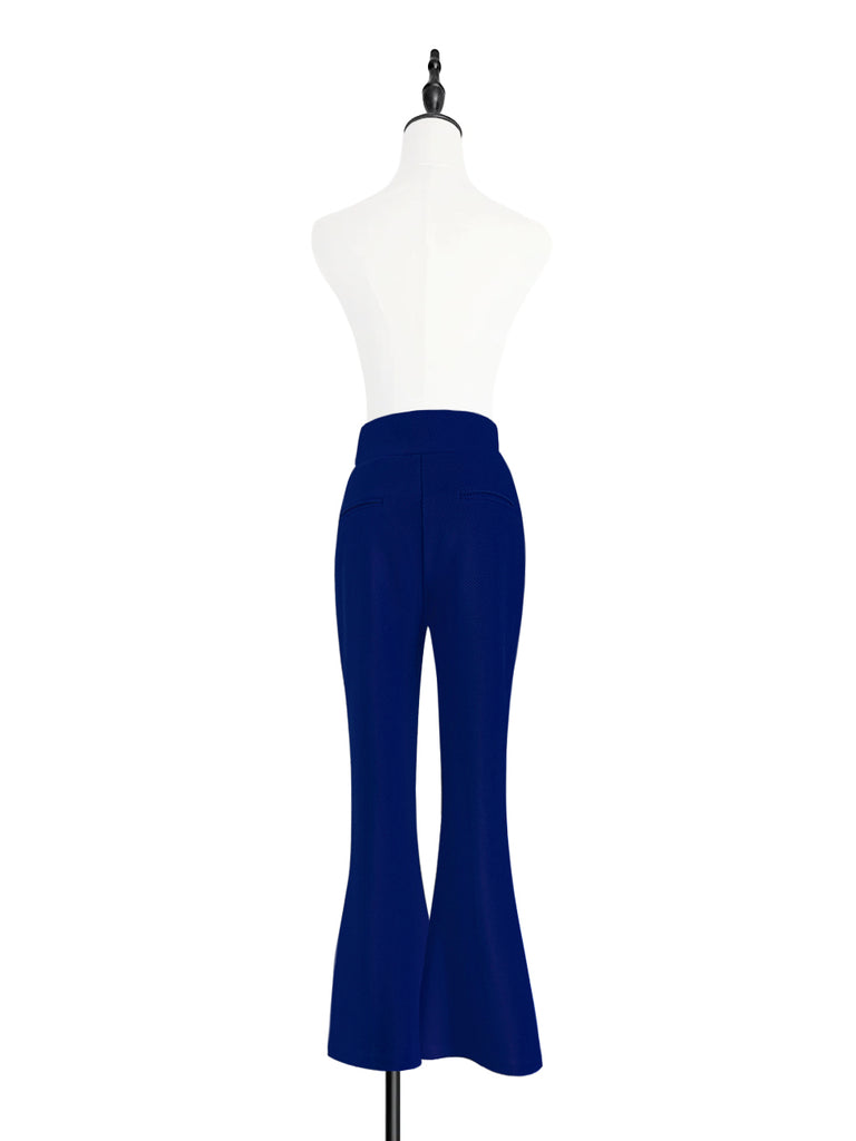 New Colour! French Blue Flare Leg Pull On Button Pants