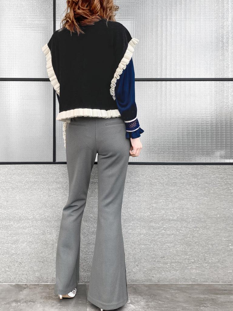 Last Chance! Medium Grey Flare Leg Pull On Button pant