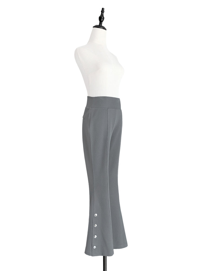 Last Chance! Medium Grey Flare Leg Pull On Button pant
