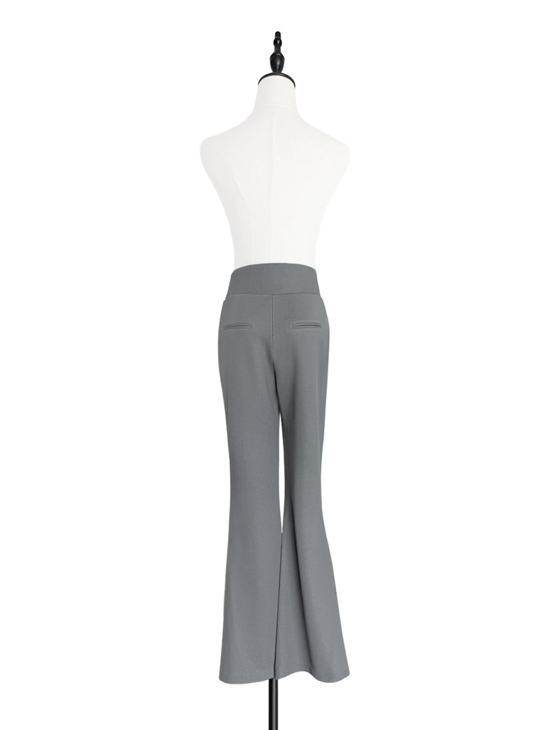 Last Chance! Medium Grey Flare Leg Pull On Button pant