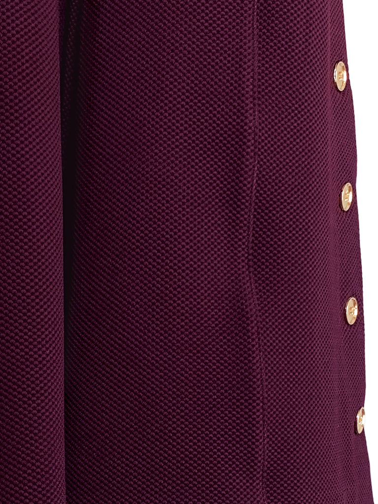 Last Chance! Plum Red-Purple Flare Leg Pull On Button Pants