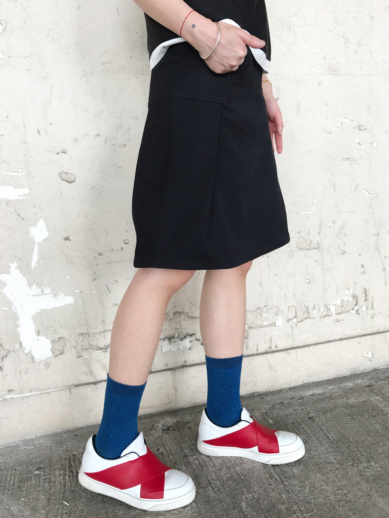 進一步出售!黑色荷葉邊寬下擺半身裙