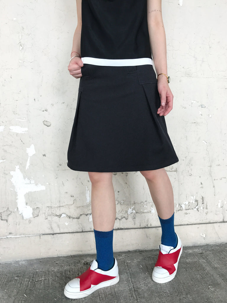 進一步出售!黑色荷葉邊寬下擺半身裙