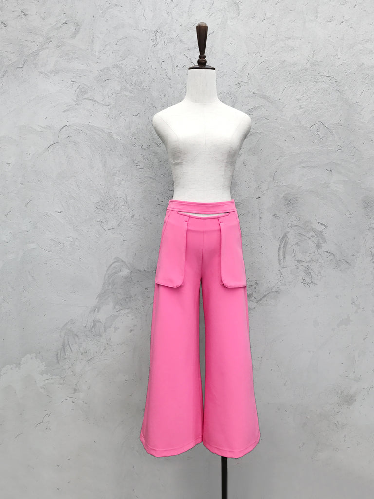 Final Sale! Spring Pink Split Waisting Culottes