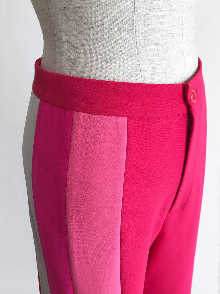 Further Sale! Fuchsia Colour Blocking Flared Culottes