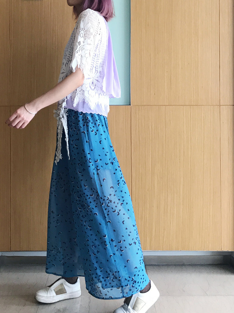 Further Sale! Lavenda Floral Lace Cape Back Blouse