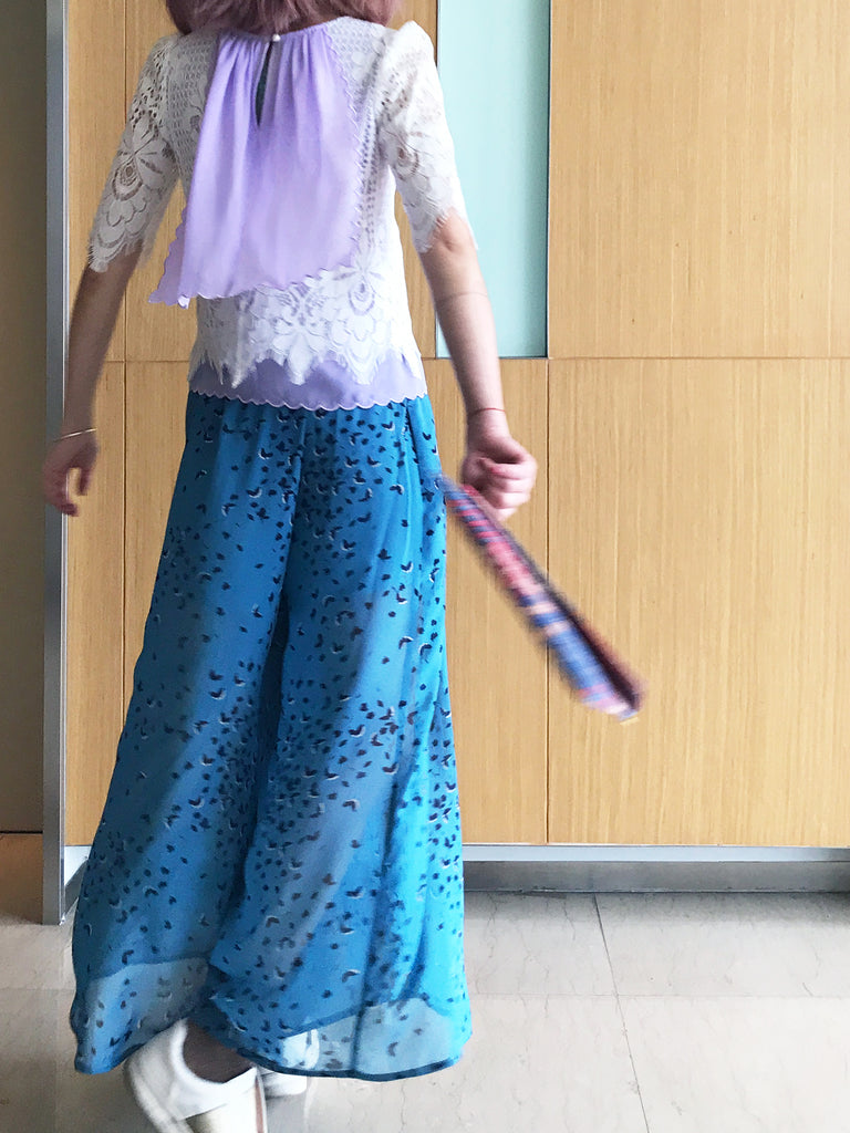 Further Sale! Lavenda Floral Lace Cape Back Blouse