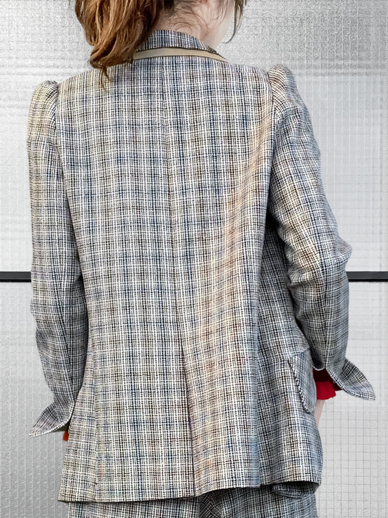 驚喜促銷!經典格紋毛絲混紡精裁夾克