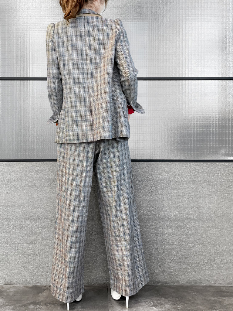 驚喜促銷!經典格紋毛絲混紡精裁夾克