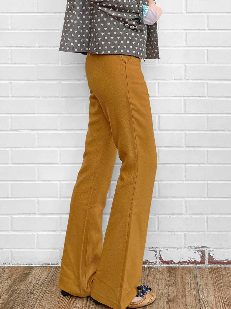 Surprise Sale! Sparkie Ochre Flare Leg Stretch Cotton Blend Pants