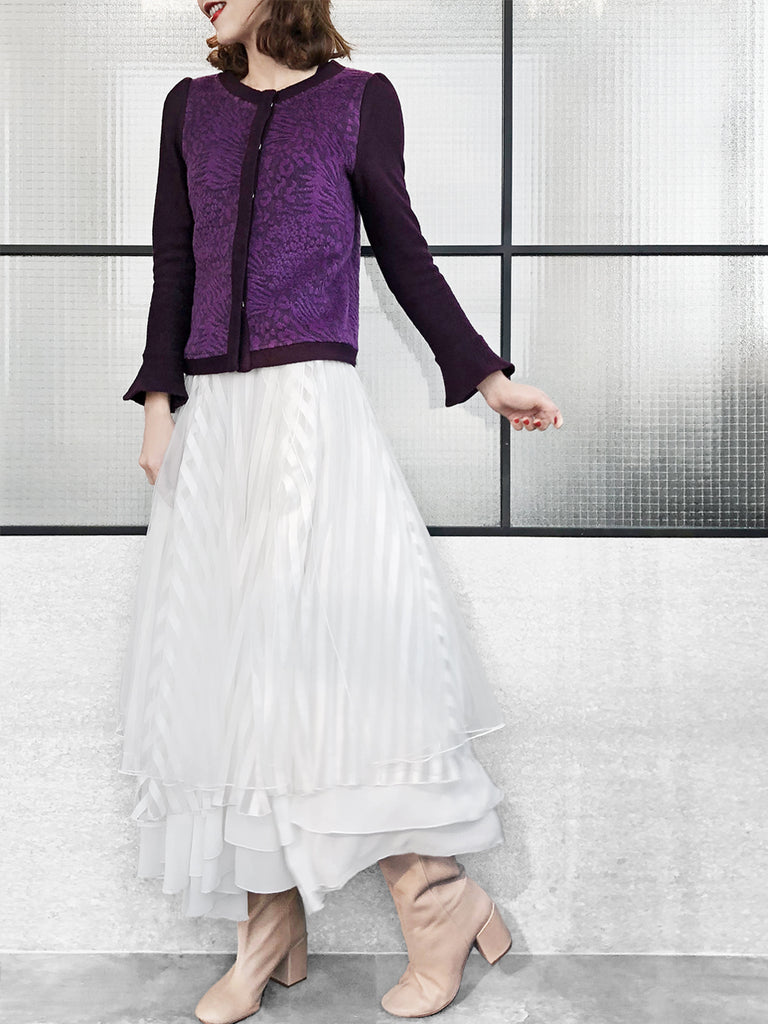 Surprise Sale! Layer Textured White Tulle Maxi Skirt