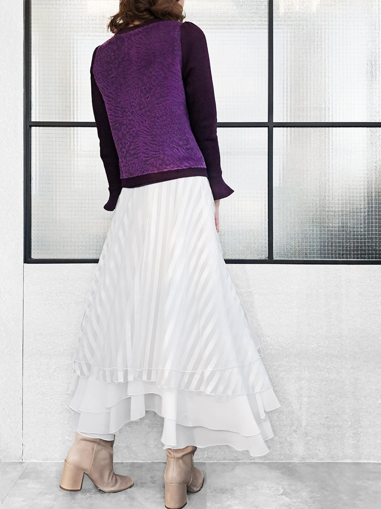 Surprise Sale! Layer Textured White Tulle Maxi Skirt