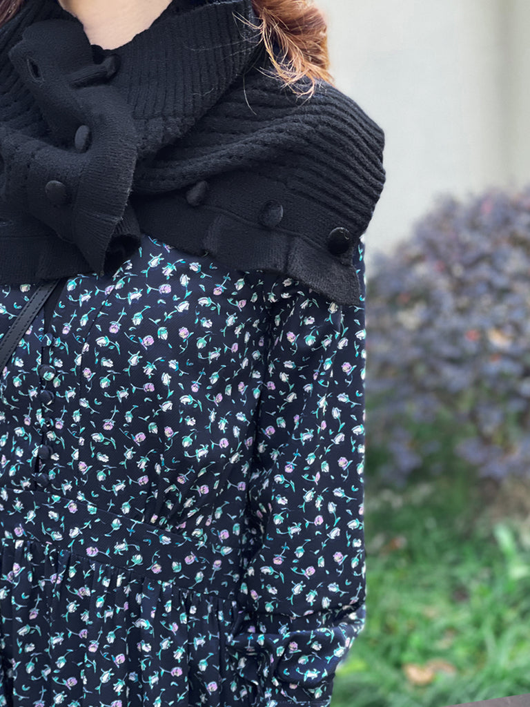 驚喜促銷!花卉印花絲質拼接 V 領手帕連身裙