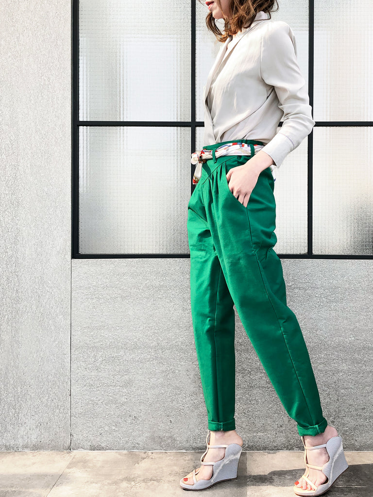 Surprise Sale! Light Grey Contrasting Piping Silky Surplice Top