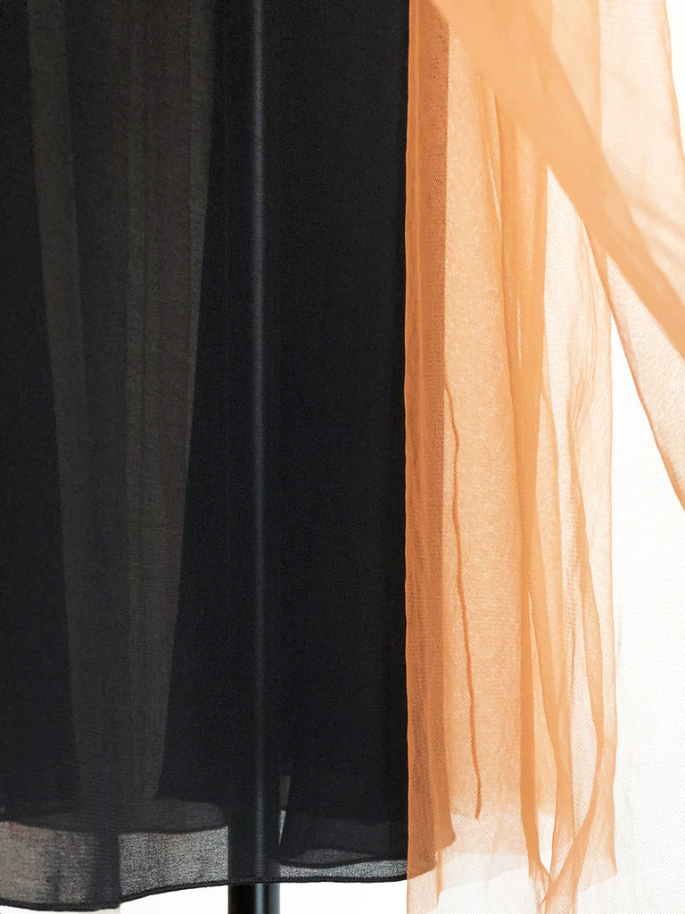 Surprise Sale! Caramel Brownish Shades Tonal Layer Tulle Chiffon Maxi Skirt