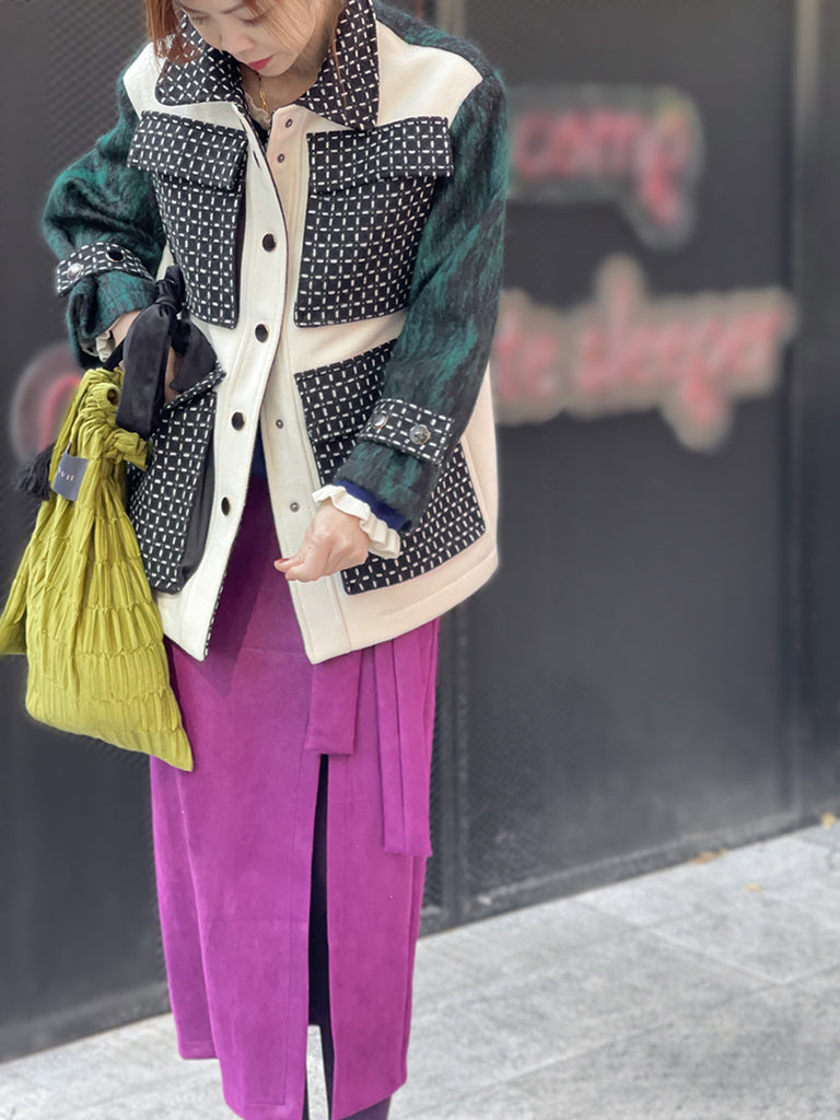 驚喜促銷!綠色羊毛混紡 Mix Media 實用襯衫夾克