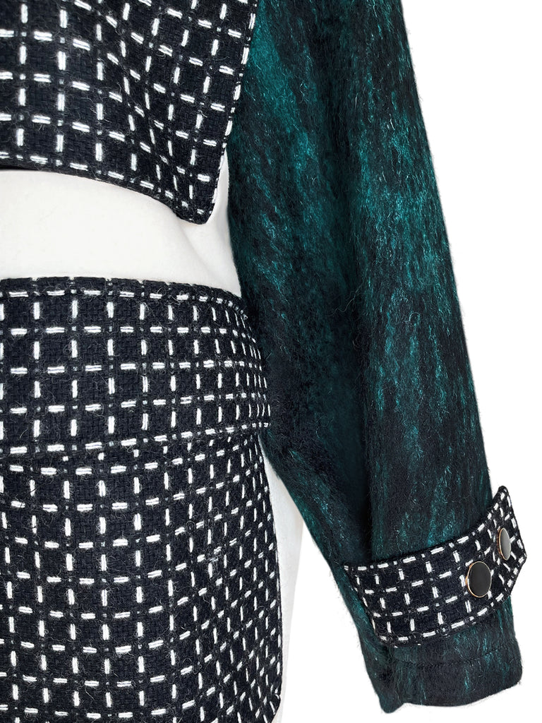 驚喜促銷!綠色羊毛混紡 Mix Media 實用襯衫夾克