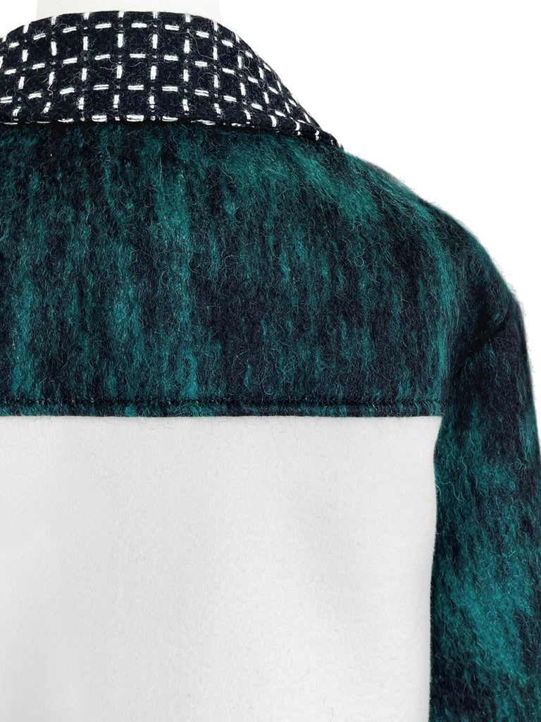 驚喜促銷!綠色羊毛混紡 Mix Media 實用襯衫夾克