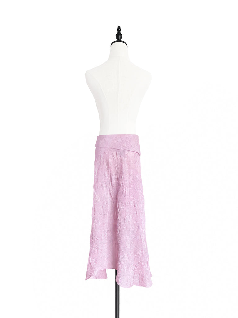 Last Chance! Mini Check Stitches Roll Top High/Low Flowy Skirt