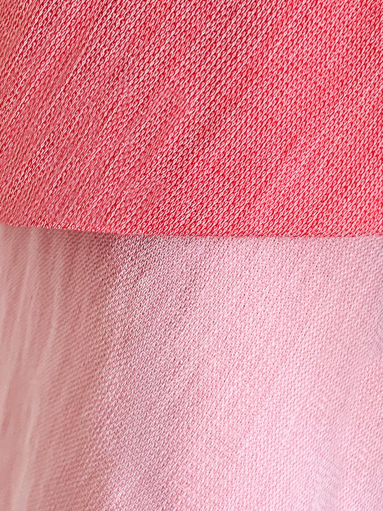 驚喜促銷!粉紅色 & 打孔疊層袖雙 V 領襯衫