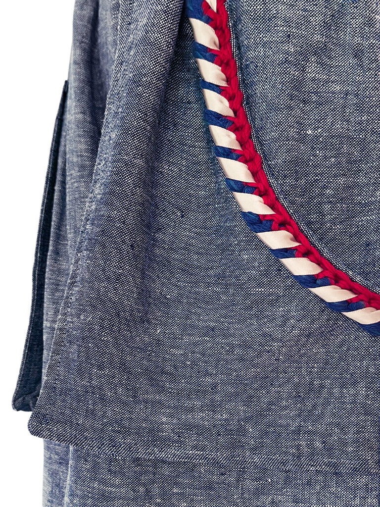 Surprise Sale! Summer Denim Elastic Waist Trimmed Pocket Bermuda Shorts