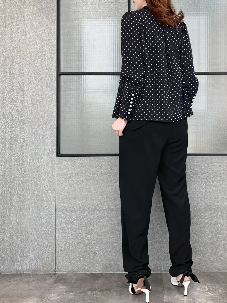 Black High Rise Loose-fit Suspender Pants