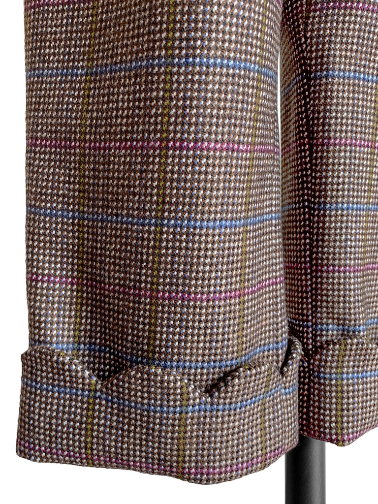 Surprise Sale! Check Scallop Cuffed Hem Pleat Front Pants