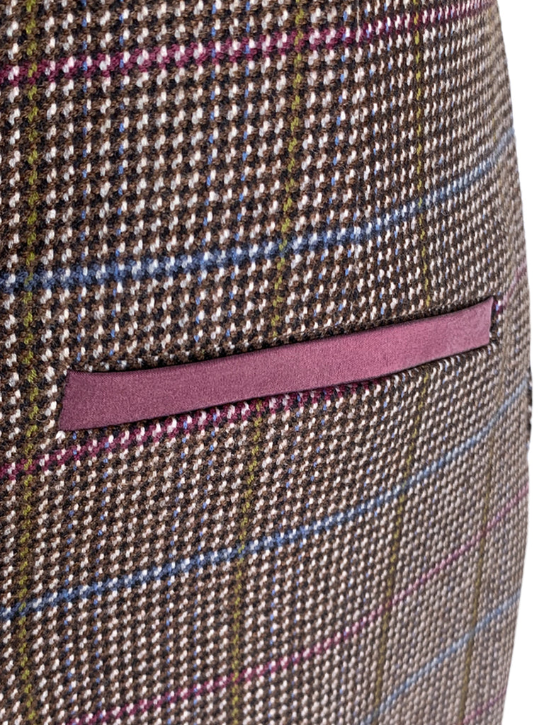 Surprise Sale! Check Scallop Cuffed Hem Pleat Front Pants