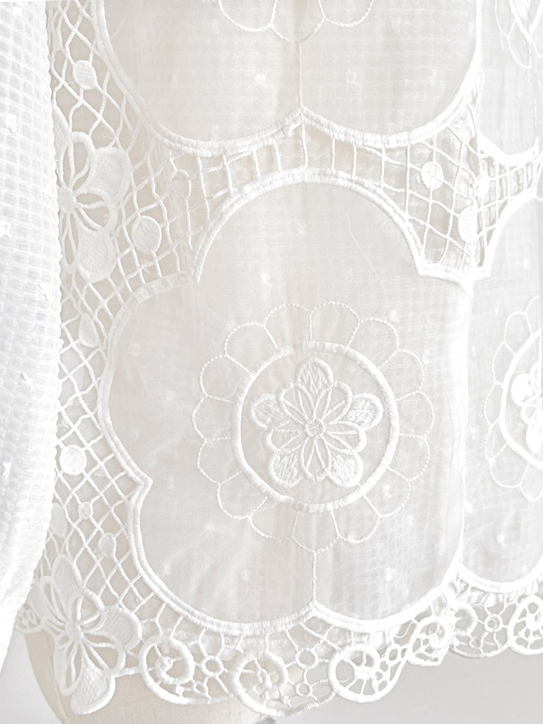 Surprise Sale! Layered Poppy Floral Lace Ruffle Collar Summer Blouse