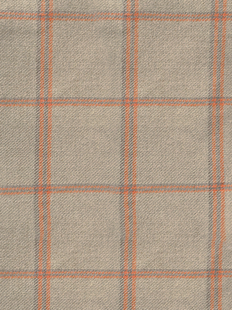 Surprise Sale! Sunset Orange Check Ruffle Waist Tapered Ankle Woolly Trousers