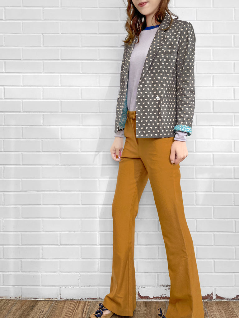 Surprise Sale! Sparkie Ochre Flare Leg Stretch Cotton Blend Pants