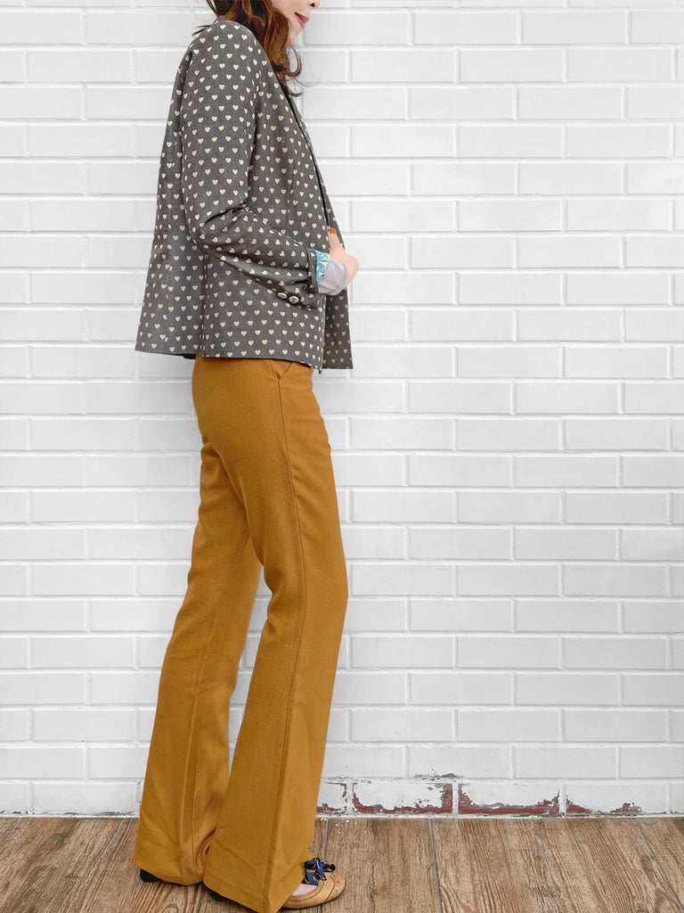 Surprise Sale! Sparkie Ochre Flare Leg Stretch Cotton Blend Pants