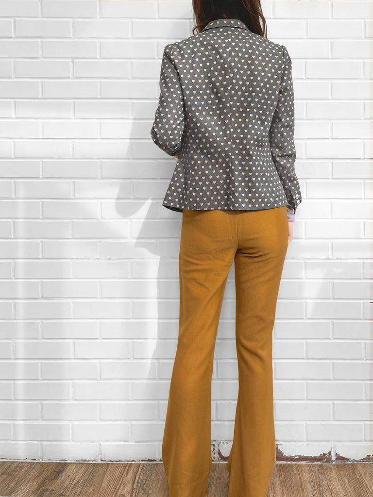Surprise Sale! Sparkie Ochre Flare Leg Stretch Cotton Blend Pants