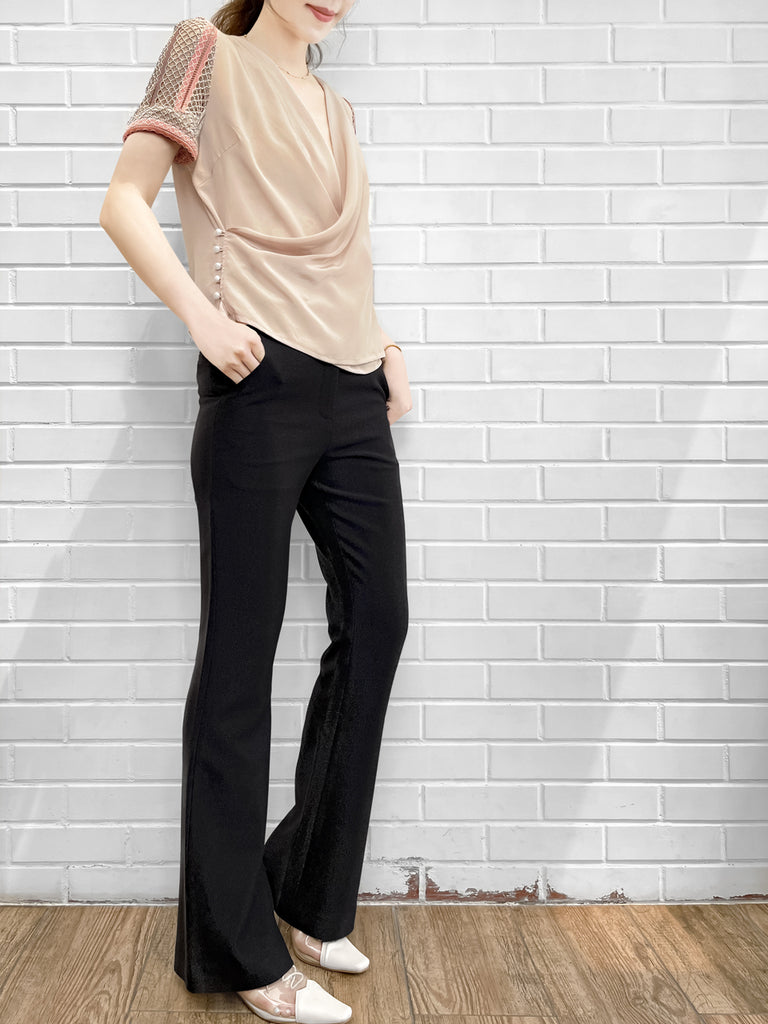 Surprise Sale! Sparkie Black Flare Leg Stretch Cotton Blend Pants