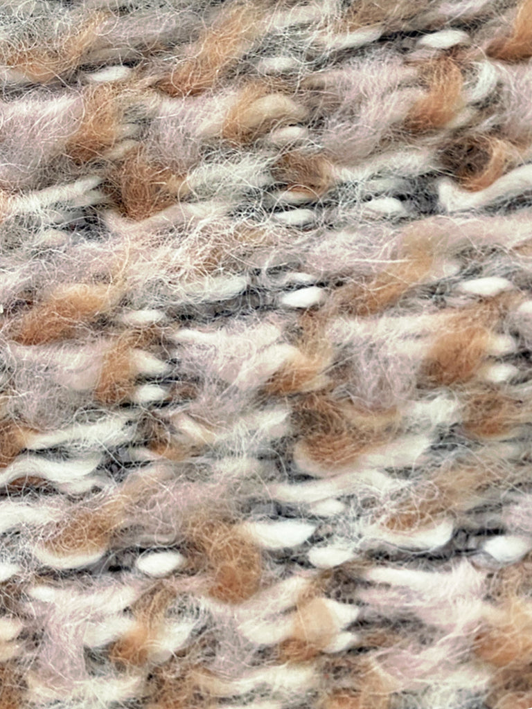 驚喜促銷!桃粉色荷葉邊領口針織毛呢夾克