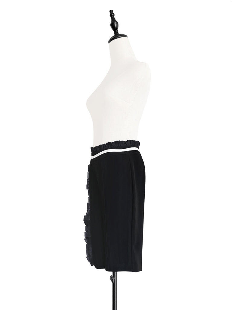 Surprise Sale! Classic Black High Waisted Tailor Ruffle Shorts